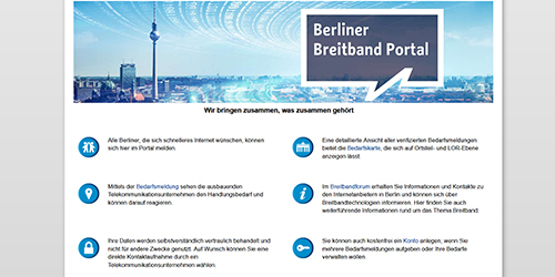 Berliner Breitband Portal hilft Versorgungslücken zu schließen